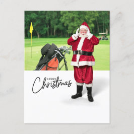 Golf God jul med Jultomten i flagga Helg Vykort