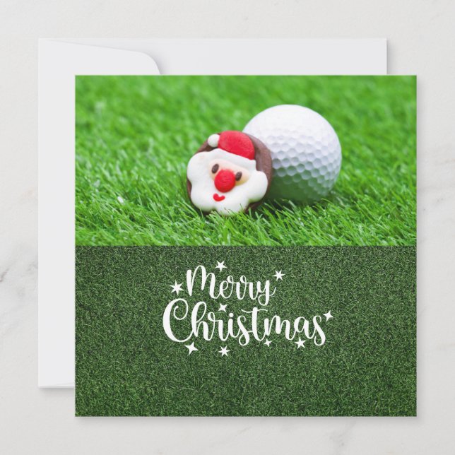 Golf God jul med Jultomten Julkort (Framsida)