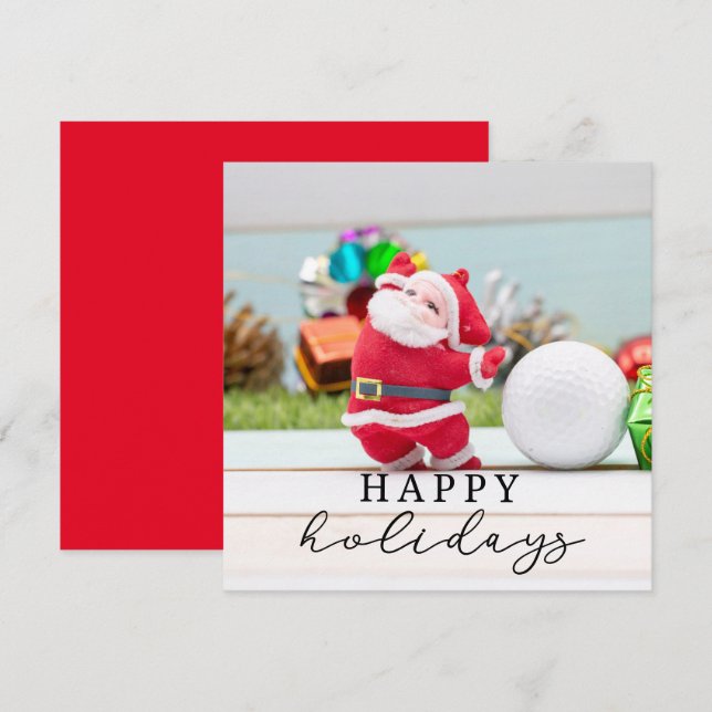 Golf God jul med Jultomten Kort (Fram/baksida)