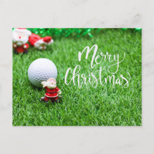 Golf God jul med Jultomten och boll Vykort