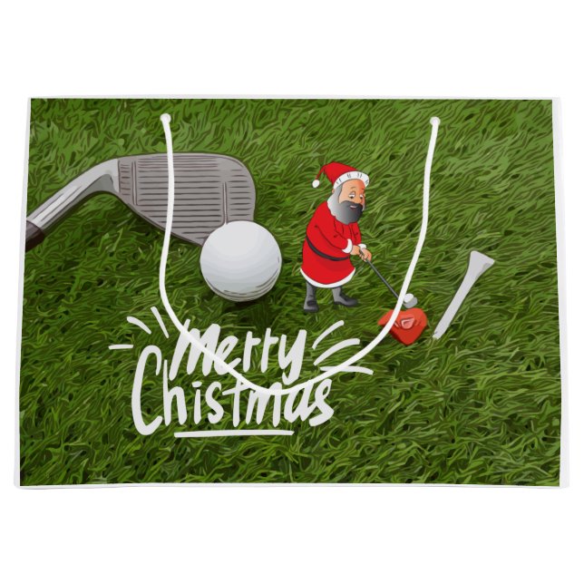Golf God jul med Jultomten på grönt  (Framsidan)
