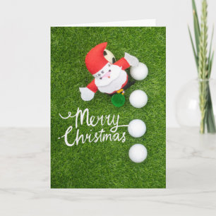 Golf God jul med Jultomten på grönt Kort