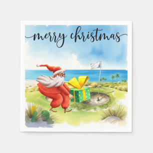 Golf God jul med Jultomten Pappersservett