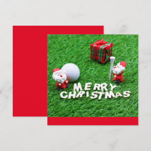 Golf God jul med jultomten som spelar golfer