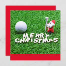 Golf God jul med jultomten som spelar golfer