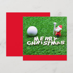 Golf God jul med jultomten som spelar golfer