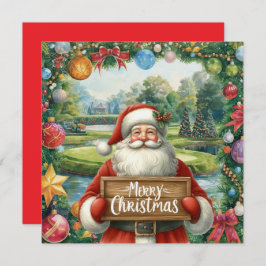 Golf God jul med jultomten som spelar golfer