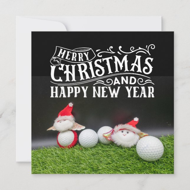 Golf God jul med jultomten som spelar golfer (Framsida)