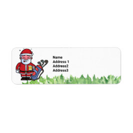 Golf God jul med Santa glad helg Returadress Etikett