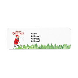 Golf God jul med Santa glad helg Returadress Etikett