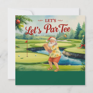 Golf God jul Santa golfing på kurs Julkort
