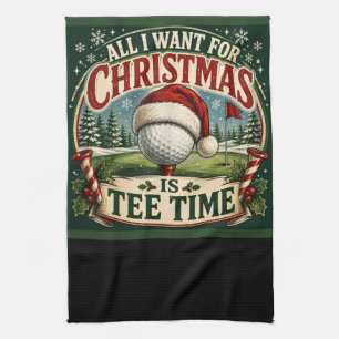 Golf God Jul tematiserad med golfboll Kökshandduk