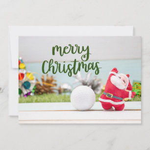 Golf God jul till Golfer med Jultomten Ho Julkort
