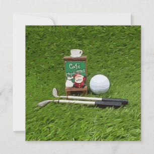 Golf God jul till Golfer med Jultomten Kort