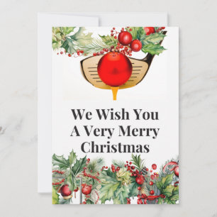 Golf God jul till Golfer med ornament Julkort