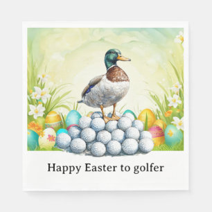 Golf God påsk till golfspelare med golfboll & ägg Pappersservett
