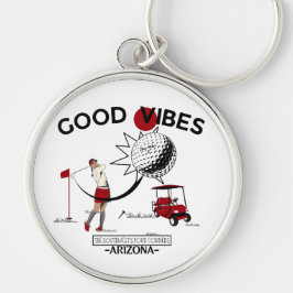Golf Goda vibbar Arizona Rund Silverfärgad Nyckelring