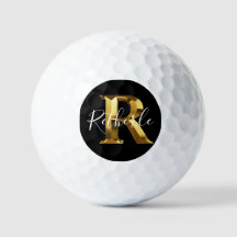 Golf Golden monogramnamn & initial golfbollar