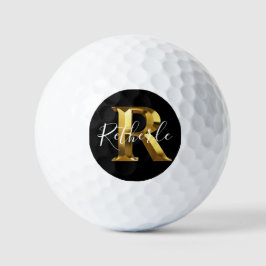 Golf Golden monogramnamn & initial golfbollar