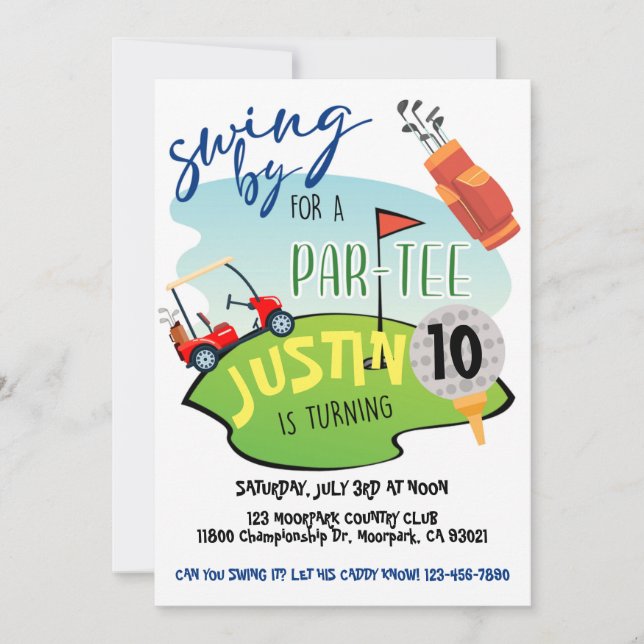 GOLF, GOLF FEST, PAR-TEE, FÖDELSEDAG (Framsida)