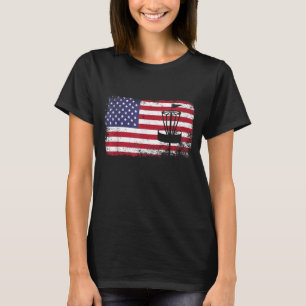 golf-golf för amerikanska flagga-skivor i USA flag T Shirt