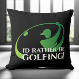 Golf Golfande Modern Golfare Sport Svart Grön Hem Kudde
