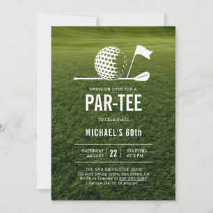 Golf Golfare Golf-Minimalist Män 60-årsdag Inbjudningar