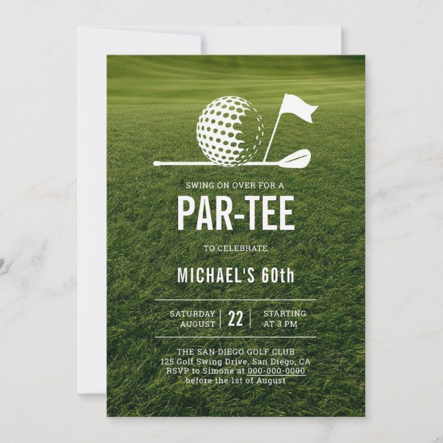 Golf Golfare Golf-Minimalist Män 60-årsdag  Inbjudningar (Framsida)