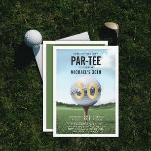 Golf Golfare Golfande Modern Man 30-årsdag Inbjudningar