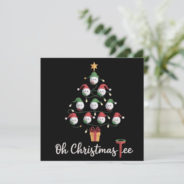 Golf Golfare Rollig Golfande Oh Jul T-Shirt Julkort (Stående Fram)