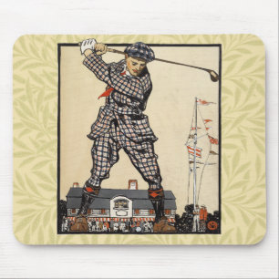 Golf Golfare Vintage Antik Golfande Musmatta
