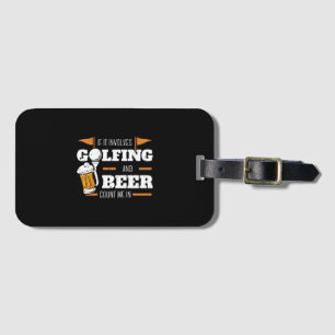 Golf Golfer Beer Drinking Golf Course Bagagebricka
