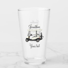 Golf Golfer Cart Pint Drinking Glass Glaskopp