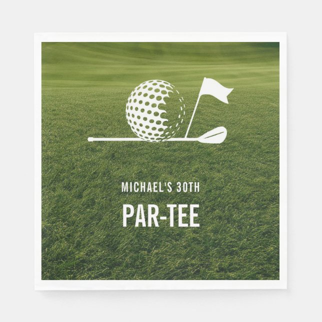 Golf Golfer Golfing Minimalist Manar Birthday Pappersservett (Framsidan)