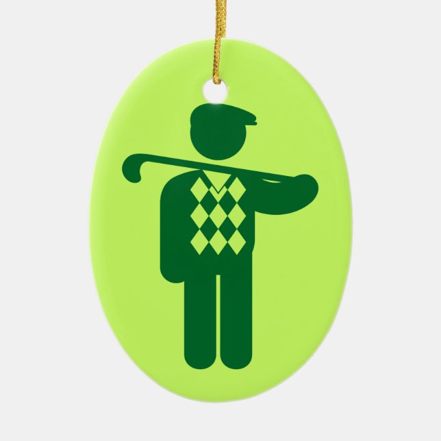 Golf Golfer Grönt Ornament (Framsidan)