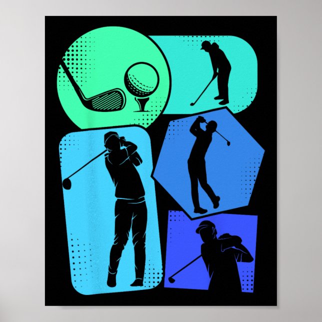 Golf Golfer Kids Boys Manar Golfing Poster (Framsidan)