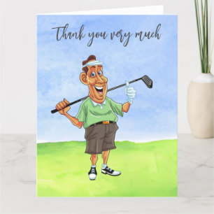 Golf Golfer Tack för ditt golfkort Kort