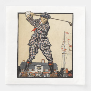 Golf Golfer Vintage Antique Golfing Pappersservett