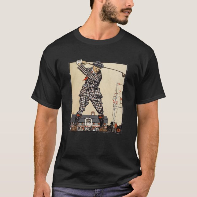 Golf Golfer Vintage Antique Golfing T Shirt (Framsida)