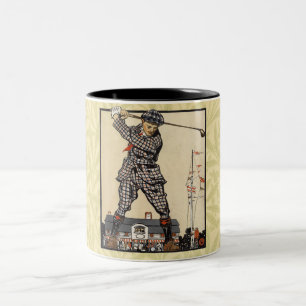 Golf Golfer Vintage Antique Golfing Två-Tonad Mugg