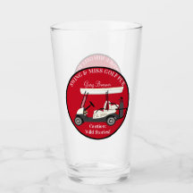Golf Golfing Cart Beer Pint Soda Drinkware Set