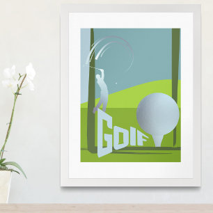 Golf golfing golfer klubb resort grönt wall dec poster