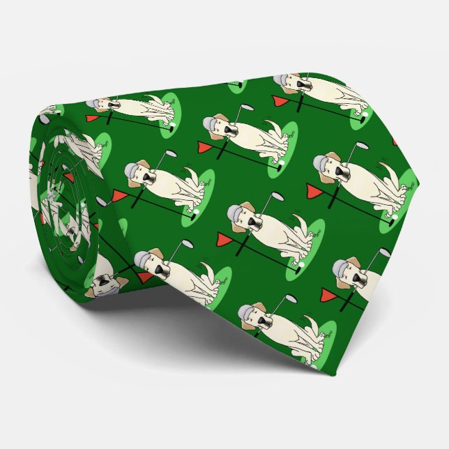 Golf Golfing Gul lab Labrador Retriever Hund Slips (Rullad)