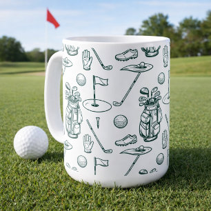 Golf Golfutrustning Mönster Kaffemugg