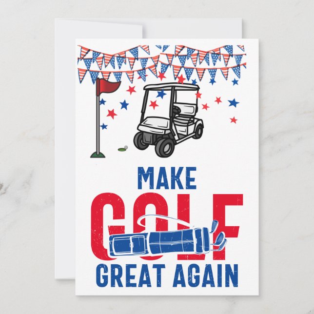 Golf Gör Golf Underbart igen med flagga i Amerika Inbjudningar (Framsida)