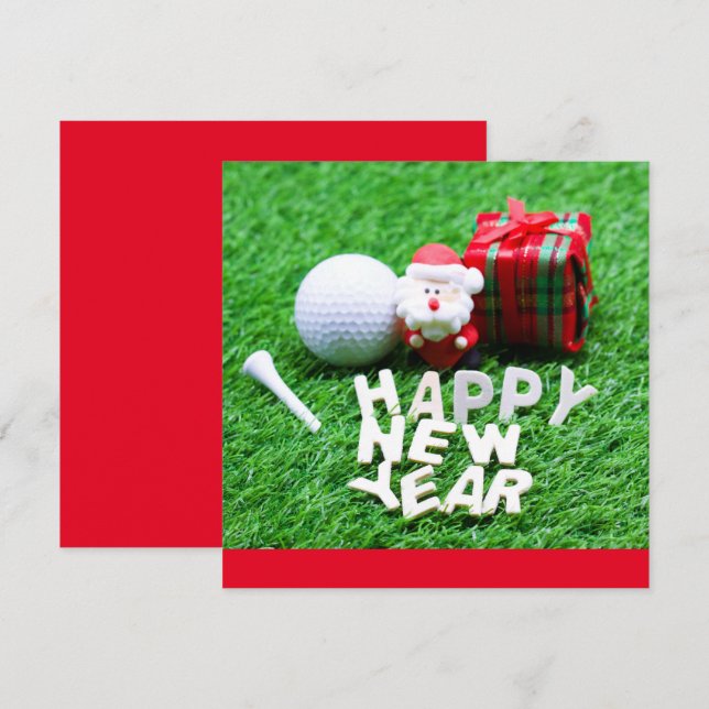 Golf Gott nytt år med Jultomten för Golfer (Fram/baksida)