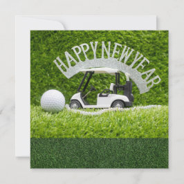 Golf Gott nytt år på grönt gräs för Golfer Julkort