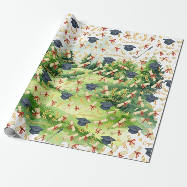 Golf Graduation themed for Cat Lover Golfer Presentpapper (Utrullad)