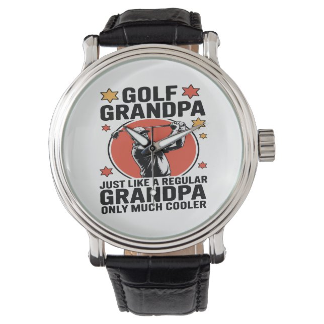 Golf Grandpa precis som en vanlig morfar Armbandsur (Framsida)