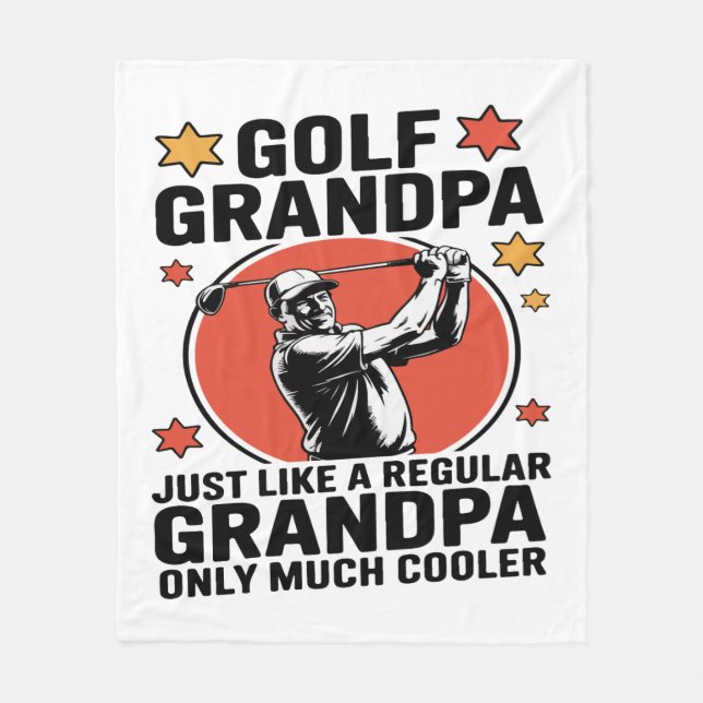 Golf Grandpa precis som en vanlig morfar Fleecefilt (Framsidan)